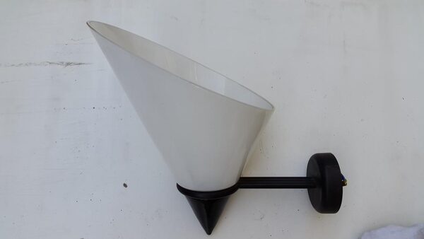 Vistosi vetro murano applique bianco nera