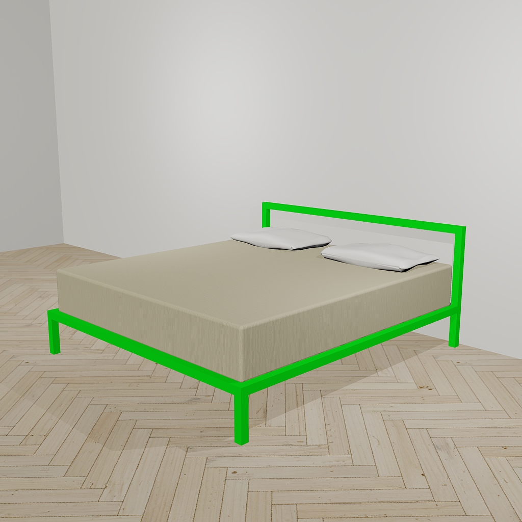 Minimal bed in green color