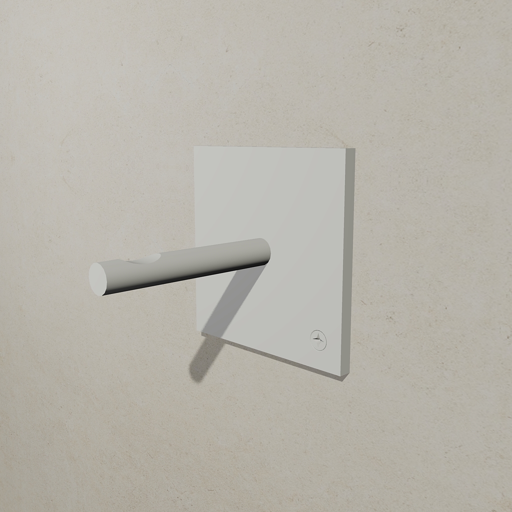 White lacquered coat hook