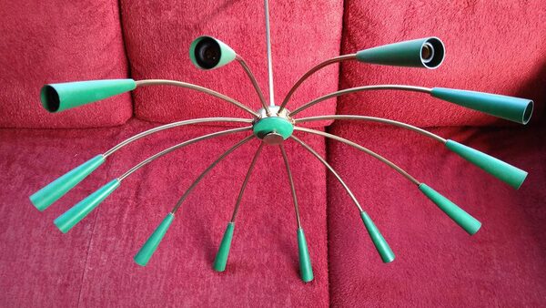 Stilnovo lampadario 12 bracci anni 50