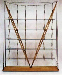 Tension-structure bookcase by Franco Albini