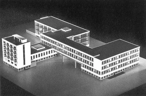 Model of the Bauhaus building designed by Gropius