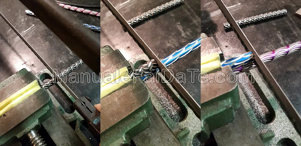 Cutting the aluminium tube